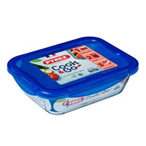 Boîte rectangle en verre avec couvercle Cook & Go 24 x 18 cm Pyrex [Gris]