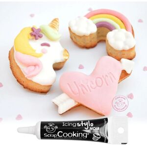 Moule en silicone Licornes + Stylo de glacage noir Scrapcooking