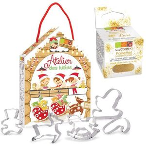 Kit patisserie Atelier des lutins + paillettes dorees Scrapcooking