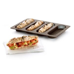 Plaque perforee 4 baguettes en silicone Lekue [Beige]