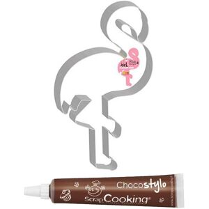 Moule decoupoir XXL Flamant rose + 1 Stylo chocolat Scrapcooking