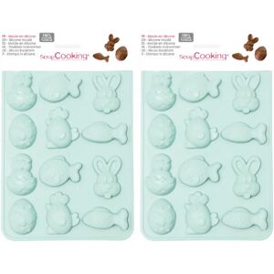 2 moules chocolats de Paques en silicone Scrapcooking