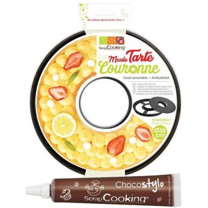 Moule a tarte couronne Ø 30 cm + 1 Stylo chocolat Scrapcooking