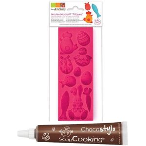 Moule pate a sucre Paques + 1 Stylo chocolat Scrapcooking