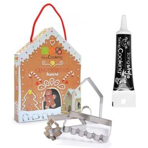 Coffret Decoupoirs Maison en pain d'epices + Stylo glacage noir Scrapcooking