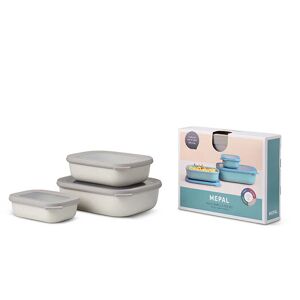 Set de 3 bols rectangulaires Cirqula Nordic White 500ml, 1000ml, 2000ml Mepal []