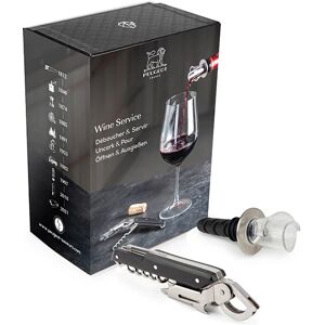 Coffret Wine Service - tire-bouchon Clavelin noir + bec verseur Arum Peugeot [Beige]