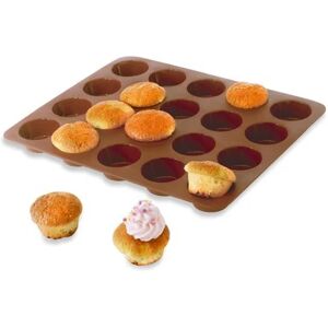 Flexi' Plaque silicone 20 mini-muffins Mathon [Marron]