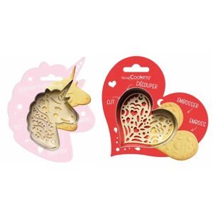 Kit pour biscuit en relief Licorne + Coeur Scrapcooking