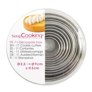 Boite de 11 emporte-pieces ronds en inox Scrapcooking