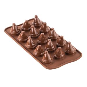 Moule 3D chocolat Mr and Mrs Brown en silicone Silikomart [Beige]