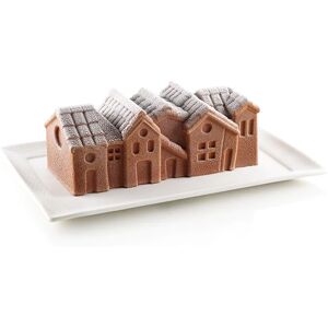 Moule 3D buche village enneige en silicone Silikomart [Noir]