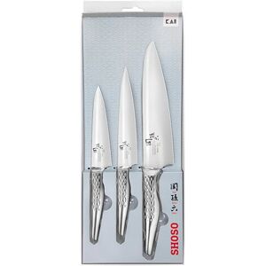 Set 3 couteaux de cuisine SHOSO 12 15 18cm Kai [Gris metallise]