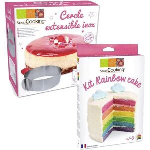 Kit Rainbow Cake + Cercle extensible inox Scrapcooking