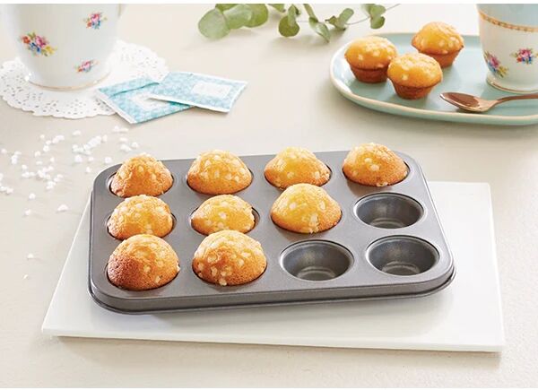 Plaque 12 mini-muffins acier revêtement antiadhérent 26 cm Mathon [Noir]