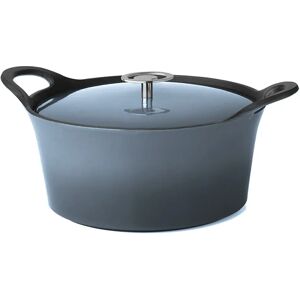 Volcan - Cocotte ronde 24cm fonte de fer emaillee bleu denim avec couvercle Cuisinox