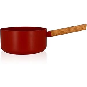 Casserole Ector induction aluminium revetu manche en bois 20 cm rouge Ogo [Bois]