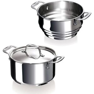 Set faitout Chef 18 cm avec couvercle et multi passoire vapeur Beka