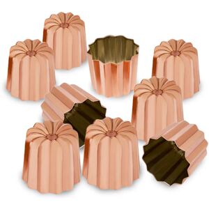 Mathon Lot de 9 moules a canele en cuivre etame 5,5 cm