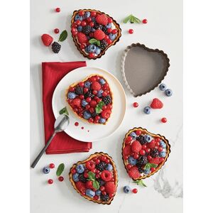 Set de 4 moules a tartelette coeur revetement antiadherent 11 cm Mathon [Gris]