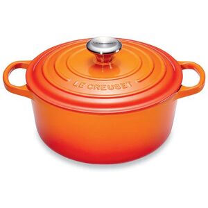 Cocotte fonte rond 20 cm volcanique Le Creuset [Orange]