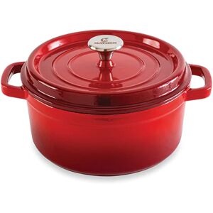 Cocotte en fonte ronde 24 cm 3,7 L rouge Mathon [Noir]