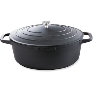 Cocotte legere ovale en fonte d'aluminium 32 cm 6,5 L coloris noir Mathon [Gris]