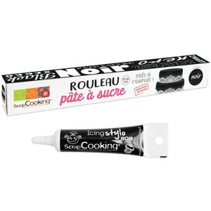 Pate a sucre en rouleau noir Ø 36 cm + Stylo de glacage noir Scrapcooking