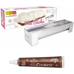 Moule en inox pour buche de Noel + 1 Stylo chocolat Scrapcooking