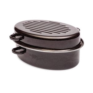 Cocotte roaster 38 cm acier emaille Baumalu [Gris metallise]