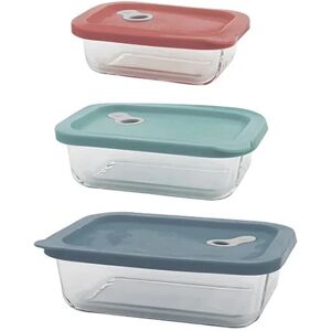 Set de 3 boites rectangles en verre couvercle silicone 320 - 600 a 1000 ml Point Virgule []