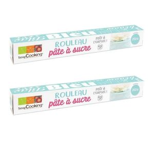 2 rouleaux de pate a sucre bleu Ø 36 cm Scrapcooking