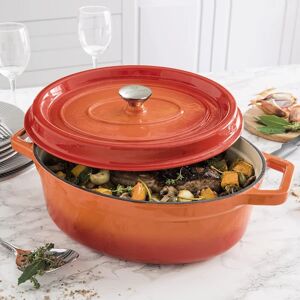 Cocotte en fonte orange ovale 33 cm 6 L Mathon [Rouge]