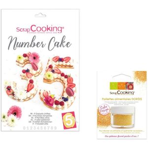 Coffret Number cake + paillettes dorees Scrapcooking