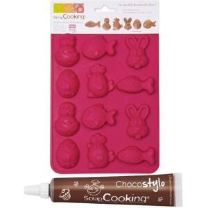 Moule Chocolats de Paques + 1 Stylo chocolat Scrapcooking