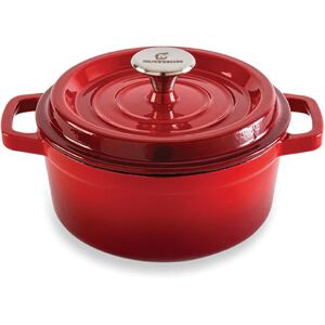 Cocotte en fonte ronde 20 cm 2,3 L rouge Mathon [Noir]