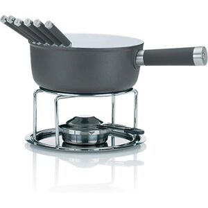 Service a fondue revetement ceramique 6 personnes gris Kela [Gris metallise]