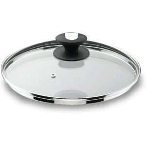 Couvercle en verre bord inox 24 cm Lacor [Gris metallise]