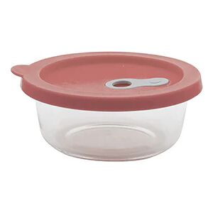 Boite ronde en verre avec couvercle en silicone rose 360 ml Point Virgule []