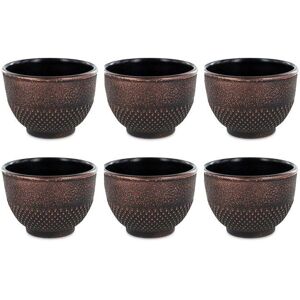 6 tasses en fonte de Chine noir & bronze 15 cl Aromandise