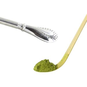 Cuillere a the Matcha Chashaku + paille inox avec filtre Aromandise