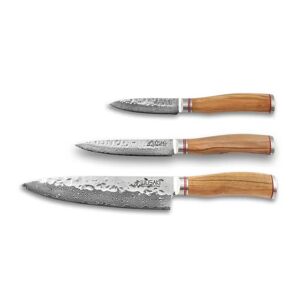 Coffret de chef 20 cm, Universel 12 cm, Office 9 cm Wusaki [Marron]