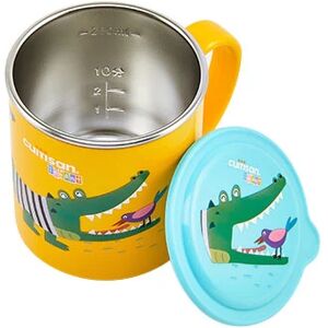 Tasse enfant crocodile en inox 300 ml jaune Cuitisan [Gris metallise]