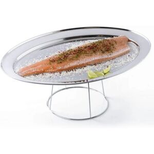 2 plateaux de fruits de mer Ø 36 cm et 2 supports inox Chevalier diffusion