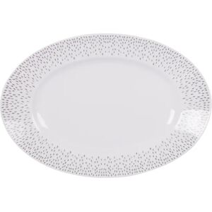 Plat ovale Éole 35 cm gris Table passion