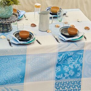 Nappe enduit impermeable pur coton bleu 175x175 Garnier Thiebaut []