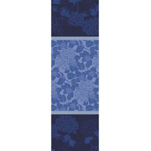 Chemin de table antitache deperlant pur coton bio bleu 175X55 Garnier Thiebaut [Gris]