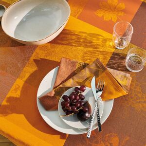 Nappe enduit impermeable pur coton orange 175x175 Garnier Thiebaut [Bleu]