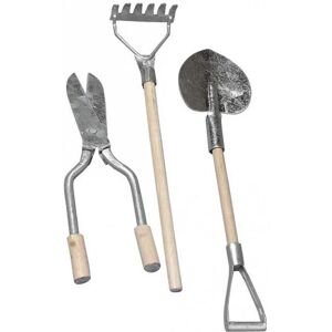 3 mini outils de jardin metal-bois 9-13 cm Rayher