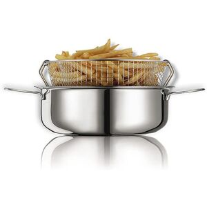 Friteuse traditionnelle en inox avec panier Eatitaly Maxifry 26 cm Inoxriv [Rouge]